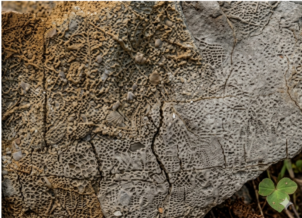 Hóa thạch Crinoids Huệ biển hệ tầng Bắc Sơn tại xã Chi Lăng